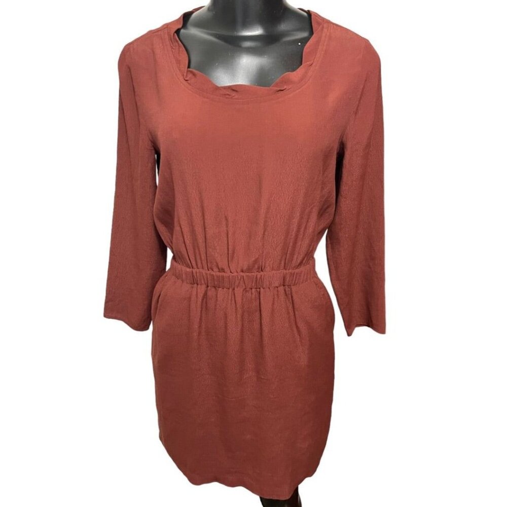 Size 0 Madewell Broadway & Broome‎ Elastic Waist Dress Brown Pockets